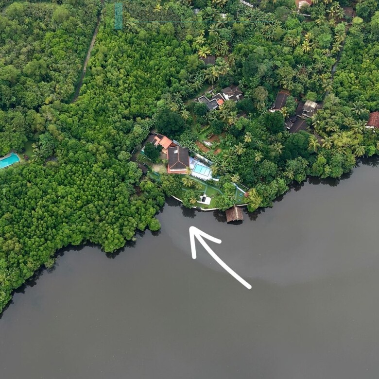 Secluded lakeside villa with private shoreline